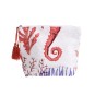pochette Mare in Cotone 100% bianco-rosso stampa marina