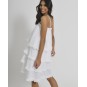 Short Dress in White Color-100%Cotton-One Size