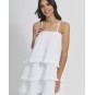 Short Dress in White Color-100%Cotton-One Size