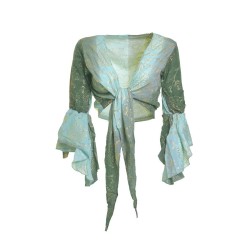 Top/Blusa in color verde degrade' disegni  color oro.