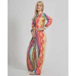 Set pantalone e camicia Fantasia Multicolore 100% Crepe