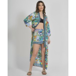 Kimono/Multicolore (100%Crepe) One Size